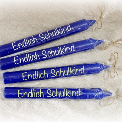 Kerze Blau Endlich Schulkind