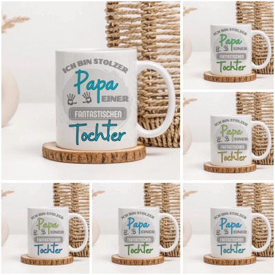 Papa / Tochter Tasse - Verschiedene Farben