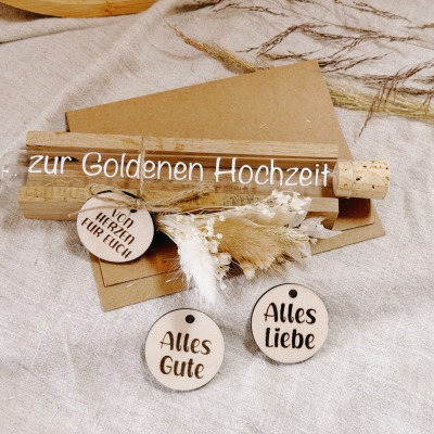 Reagenzglas Geldgeschenk Box - zur Goldenen Hochzeit