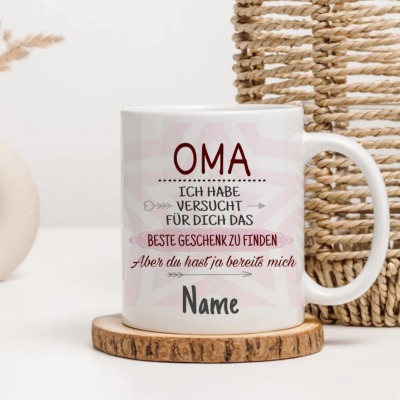 Oma Geschenk Tasse personalisiert - ICH ODER WIR FORM