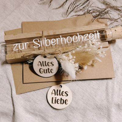 Reagenzglas Geldgeschenk Box - zur Silberhochzeit