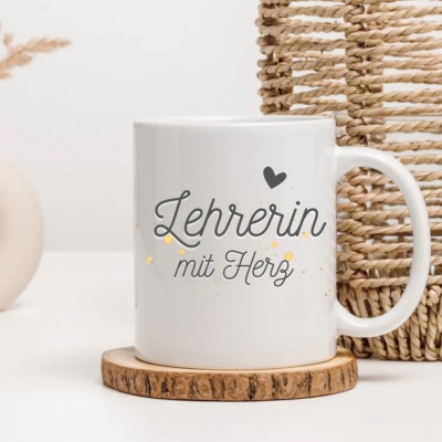 Tasse Lehrerin mit Herz