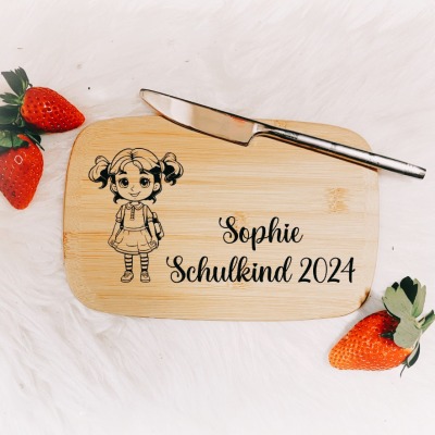 Schulkind 2024 personalisiert mit Mädchen 2