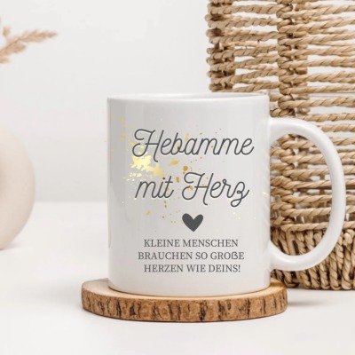 Tasse Hebamme mit Herz