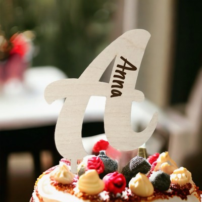 Caketopper Buchstabe - Personalisiert