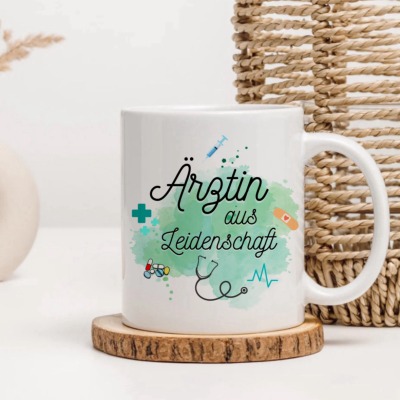 Tasse Ärztin / Arzt aus Leidenschaft - Personalisiert mit Name oder ohne