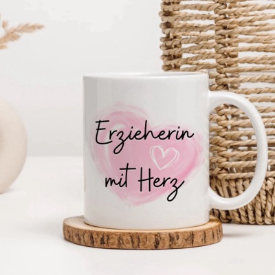 Tasse Erzieherin mit Herz