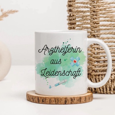 Tasse Arzthelferin / Arzthelfer aus Leidenschaft - Personalisiert mit Name oder ohne