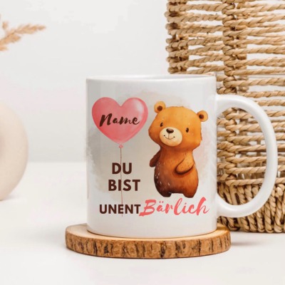 Tasse Du bist unentBÄRLICH - Personalisiert mit oder ohne Name