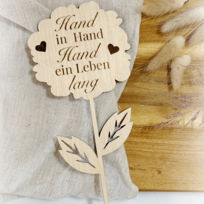 Blumenstecker Hand in Hand - Aus Holz