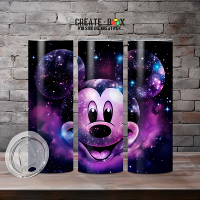 Mickey Maus im Weltraum - Edelstahl-Thermobecher metallic
