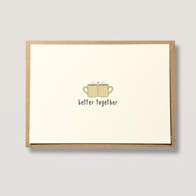 better together Karte - Grußkarte, Postkarte für Freunde und liebe Menschen, Karte Verliebte und