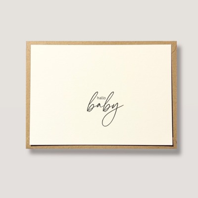 Hallo Baby Karte - Glückwunschkarte zur Geburt, Geschenk zur Geburt, Willkommensgruß fürs Baby -