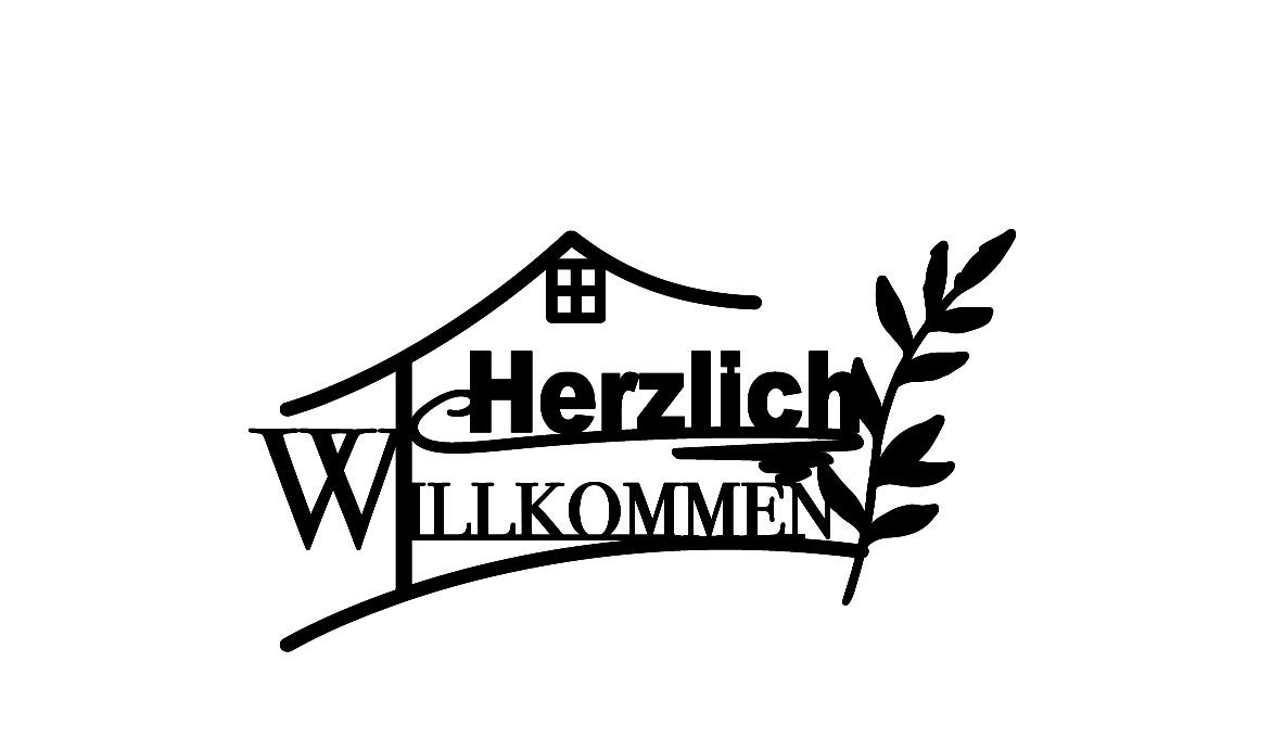 Holzschild mit Spruch Herzlich Willkommen - eingangsbereich gestalten Dekoration Eingangsbereich