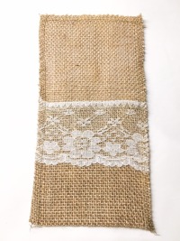 Bestecktaschen Jute mit Spitze / Besteckservietten Besteckset Hochzeit Deko VINTAGE / Shabby Look /