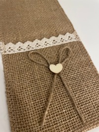 Bestecktaschen Jute mit Spitze / Besteckservietten Besteckset Hochzeit Deko VINTAGE / Shabby Look /