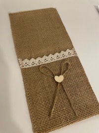 Bestecktaschen Jute mit Spitze / Besteckservietten Besteckset Hochzeit Deko VINTAGE / Shabby Look /