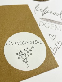 Dankeschön - Etiketten mit verschiedenen Motiven für Geschenke/Briefumschläge/Papeterie 13141516