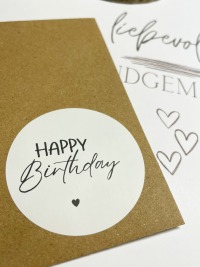 Happy Birthday Aufkleber - Etiketten mit verschiedenen Motiven für Geschenke/Briefumschläge/Happy