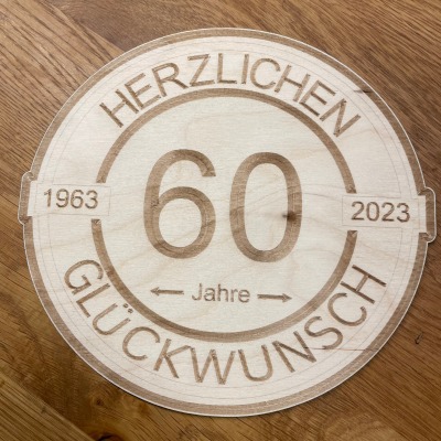 Geburtstagsgeschenk - Geschenk mit Gravur auf Holzscheibe - 2023 - Geschenk zum 30 Geburtstag Mann