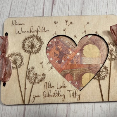 Geldgeschenk Geburtstag / Personalisierbares Geschenk Lastminute Geschenk holzkarte karten aus holz