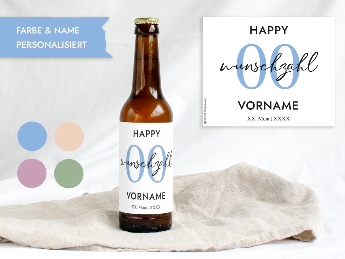 Bierflaschen Etikett personalisiert mit Foto & Text, Aufkleber-Set, ab 6  Stück