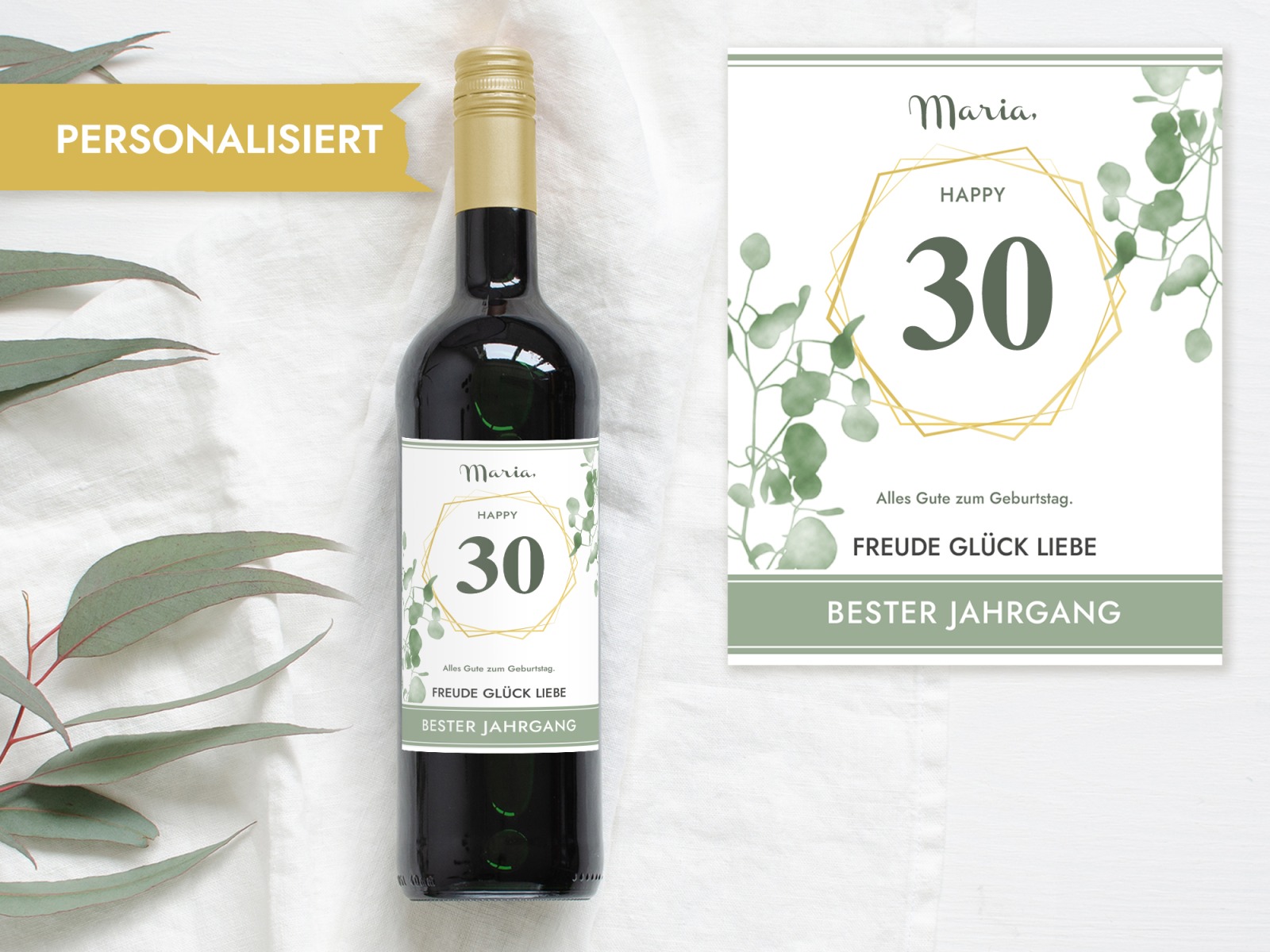 30 Geburtstag Geschenk | Personalisiertes Flaschenetikett Wein Flaschen Etikett