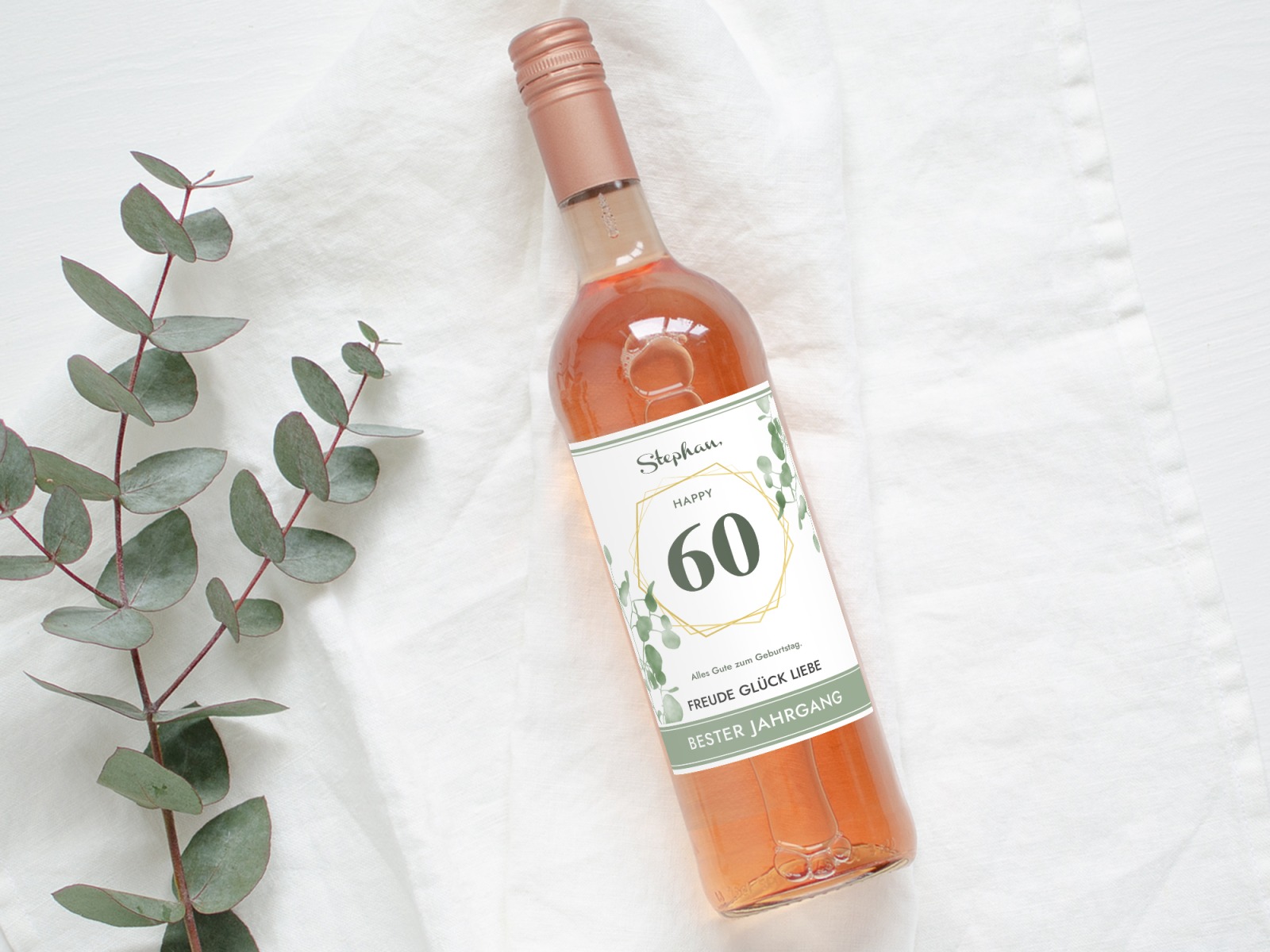 60 Geburtstag Geschenk | Personalisiertes Flaschenetikett Wein Flaschen Etikett 2