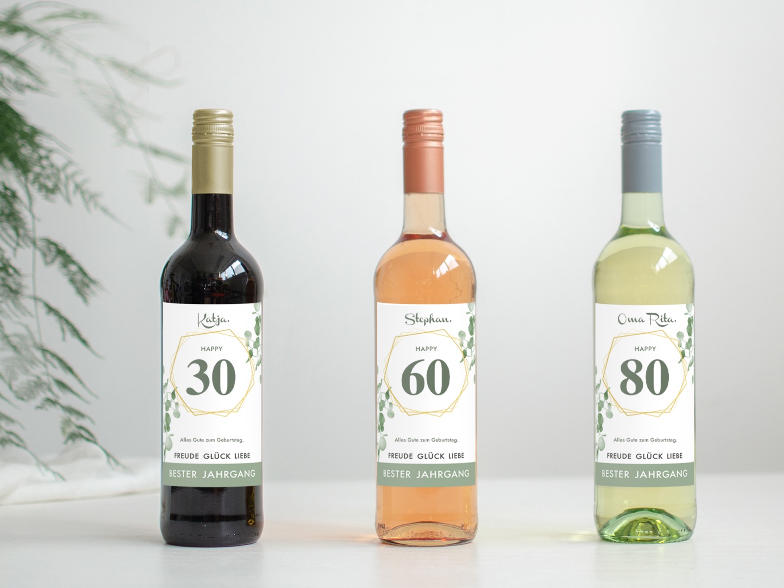 80 Geburtstag Geschenk | Personalisiertes Flaschenetikett Wein Flaschen Etikett 3