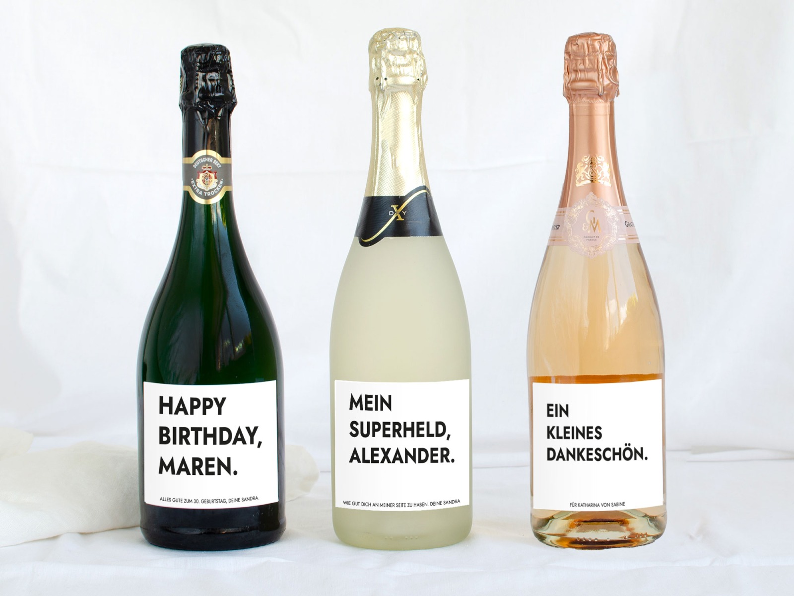 Sekt-Etikett HAPPY BIRTHDAY Geschenk | Personalisiert 2