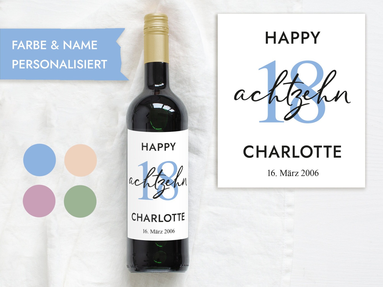 18 Geburtstag Geschenk | Personalisiertes Flaschenetikett Wein Flaschen Etikett 5