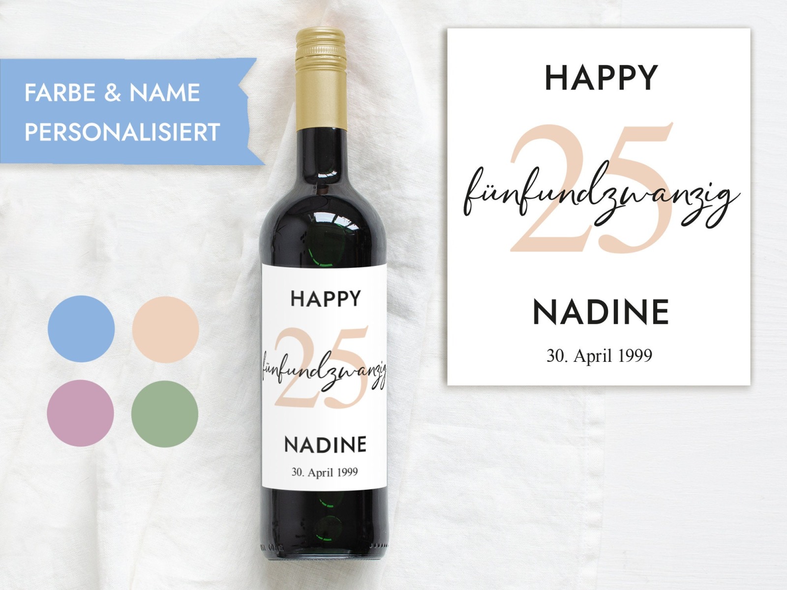 25 Geburtstag Geschenk | Personalisiertes Flaschenetikett Wein Flaschen Etikett 4