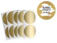 50 Rubbeletiketten Kreis 6 cm | große Rubbelaufkleber GOLD 2
