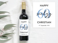 60 Geburtstag Geschenk | Personalisiertes Flaschenetikett Wein Flaschen Etikett