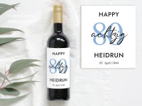 80 Geburtstag Geschenk | Personalisiertes Flaschenetikett Wein Flaschen Etikett