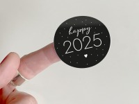 Aufkleber HAPPY 2025 | 12 Geschenkaufkleber