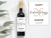 25 Geburtstag Geschenk | Personalisiertes Flaschenetikett Wein Flaschen Etikett
