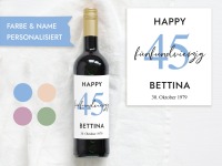 45 Geburtstag Geschenk | Personalisiertes Flaschenetikett Wein Flaschen Etikett