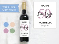 50 Geburtstag Geschenk | Personalisiertes Flaschenetikett Wein Flaschen Etikett 2
