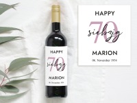 70 Geburtstag Geschenk | Personalisiertes Flaschenetikett Wein Flaschen Etikett 4