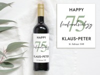 75 Geburtstag Geschenk | Personalisiertes Flaschenetikett Wein Flaschen Etikett 4