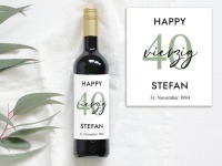 40 Geburtstag Geschenk | Personalisiertes Flaschenetikett Wein Flaschen Etikett 4