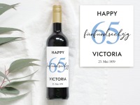 65 Geburtstag Geschenk | Personalisiertes Flaschenetikett Wein Flaschen Etikett 4