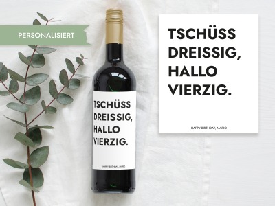 40 Geburtstag Geschenk | Flaschenetikett Wein Flaschen Etikett - Personalisiertes Wein Flaschen