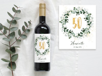 50 Geburtstag Geschenk | Flaschenetikett Wein Flaschen Etikett - Personalisiertes Wein Flaschen