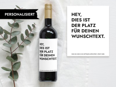 Wein-Etikett Wunschtext | Personalisiert - Wein Flaschen Etikett | Weinlabel mit eigenem Text