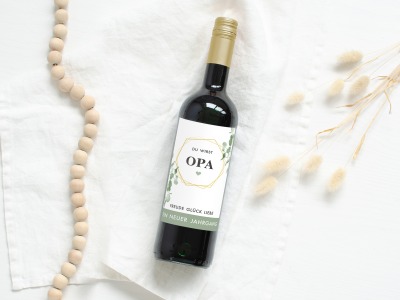 Flaschenetikett OPA - Weinlabel Du wirst Opa | Schwangerschaft verkünden Großvater