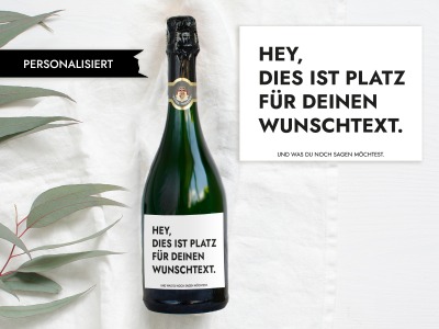 Sekt-Etikett Wunschtext | Personalisiert - Sekt Flaschen Etikett | Weinlabel mit eigenem Text