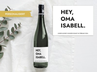 Flaschenetikett Etikett OMA | Personalisiert - Wein-Flaschenetikett Du wirst Oma | Schwangerschaft