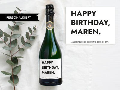 Sekt-Etikett HAPPY BIRTHDAY Geschenk | Personalisiert - Sekt Flaschen Etikett | Weinlabel Happy Birt